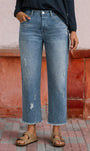 Loose-Fit Cropped Denim Jeans