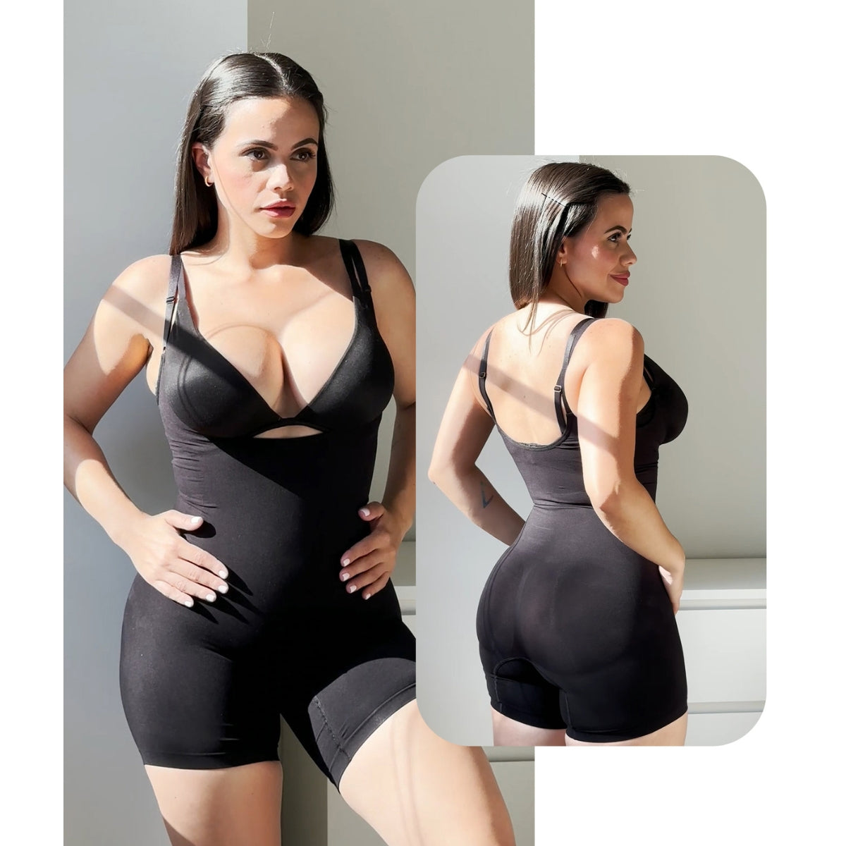 Velare Seamless Open-Bust Tummy Control Shorts Bodysuit