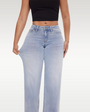 Lounge™ Mid-Low Rise Stretch Wide-Leg Baggy Jeans - Lounge