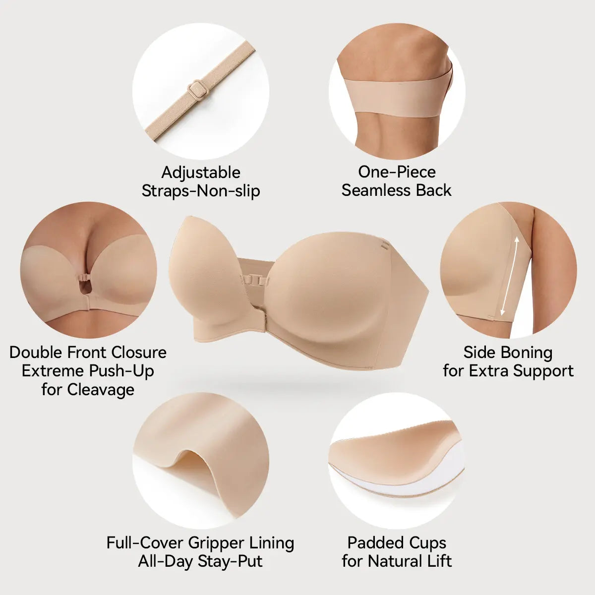 Velare™ Strapless Non Slip Push Up Bra