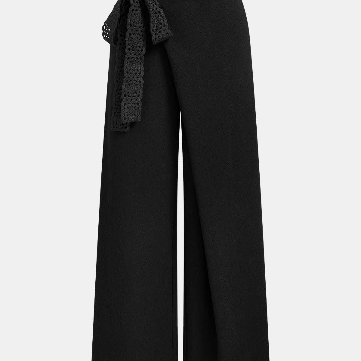 Asymmetric Wool-Blend Wide-Leg Pants