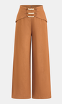 Beaded Detail Tencel Wide-Leg Pants