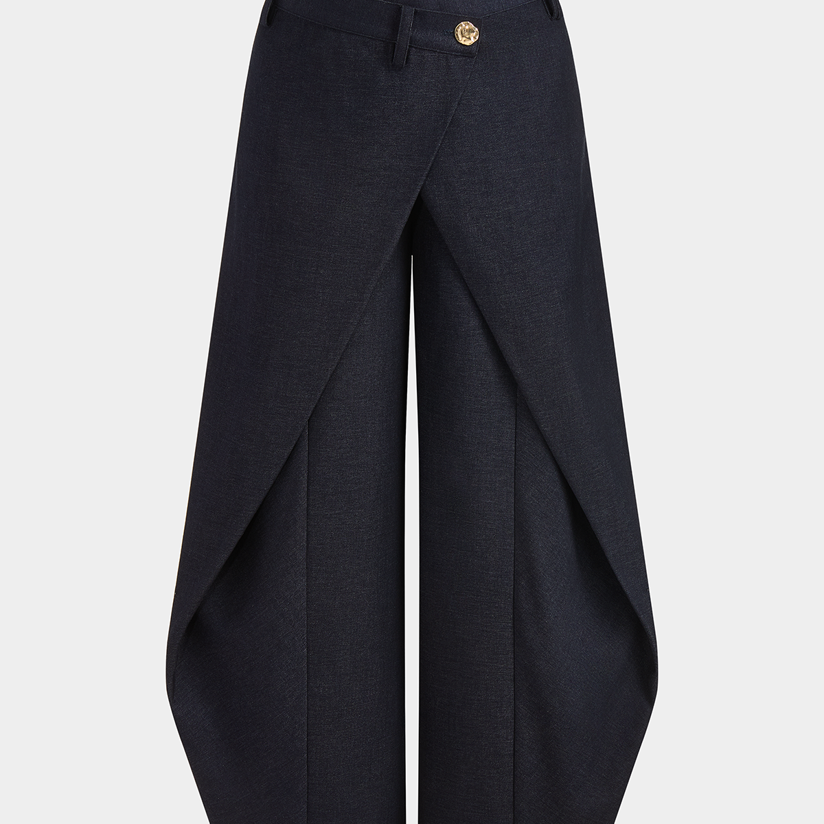 Asymmetric Wrap Wide Leg Pants