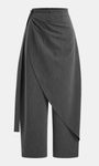 Asymmetric Wrap Wide-Leg Pants