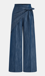 Asymmetric Knot-Waist Wide Leg Pants