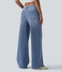 Lounge Flex™ Mid Rise Washed Baggy Wide Leg Casual Jeans with Pockets - Lounge