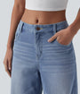 Lounge Flex™ Mid Rise Washed Baggy Wide Leg Casual Jeans with Pockets - Lounge