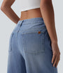 Lounge Flex™ Mid Rise Washed Baggy Wide Leg Casual Jeans with Pockets - Lounge