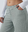 Lounge Flex™ Asymmetric Mid Rise Stripes Casual Baggy Jeans with Pockets - Lounge