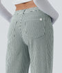 Lounge Flex™ Asymmetric Mid Rise Stripes Casual Baggy Jeans with Pockets - Lounge