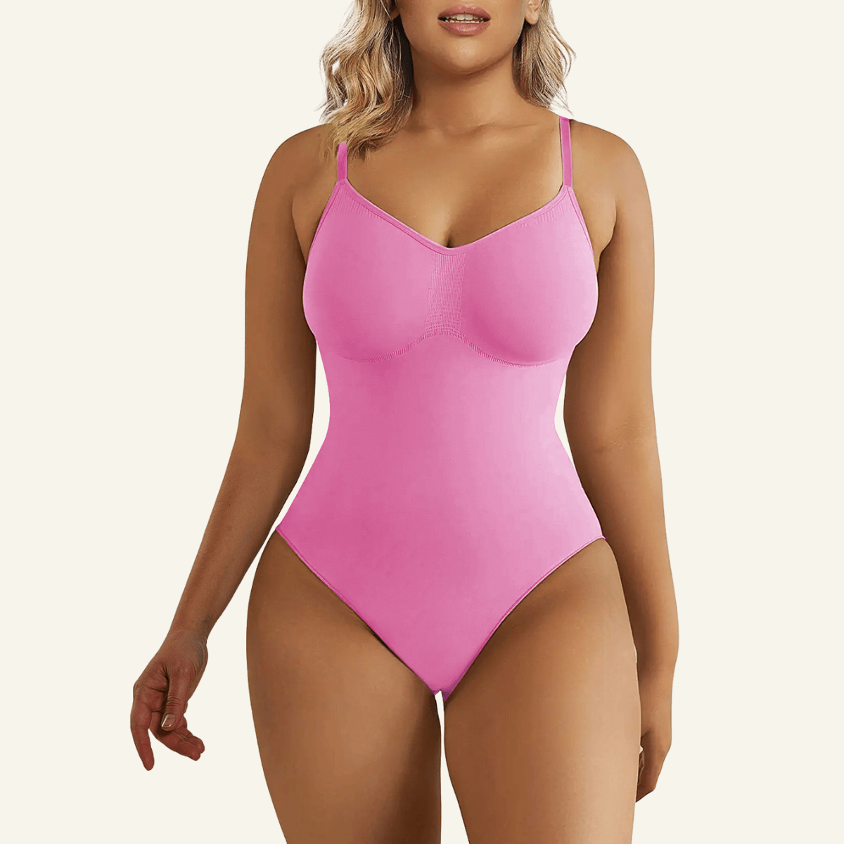 VELARE Seamless Adjustable Straps Tummy Control Thong Bodysuit