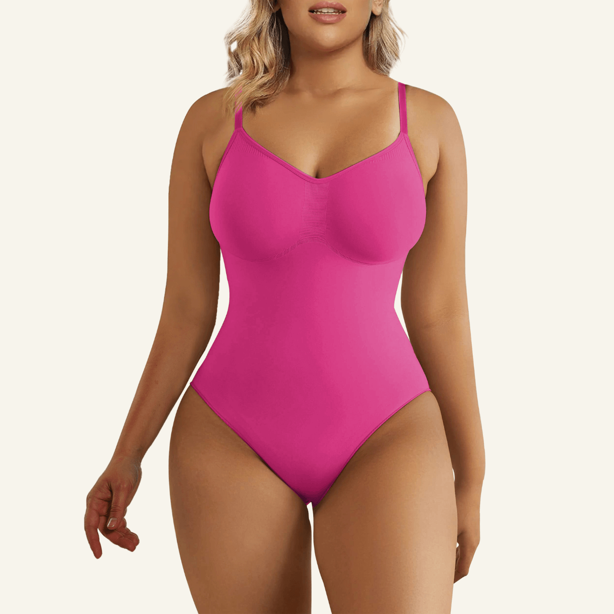 VELARE Seamless Adjustable Straps Tummy Control Thong Bodysuit