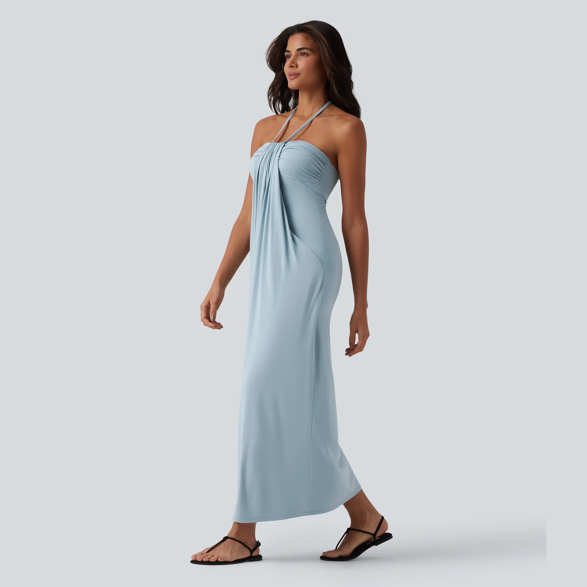 Solara Tie-Back Maxi Dress with Pockets