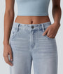 Lounge Flex™ Mid Rise Washed Baggy Wide Leg Casual Jeans with Pockets - Lounge