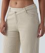 Lounge Flex™ Asymmetric Mid Rise Stripes Casual Baggy Jeans with Pockets - Lounge